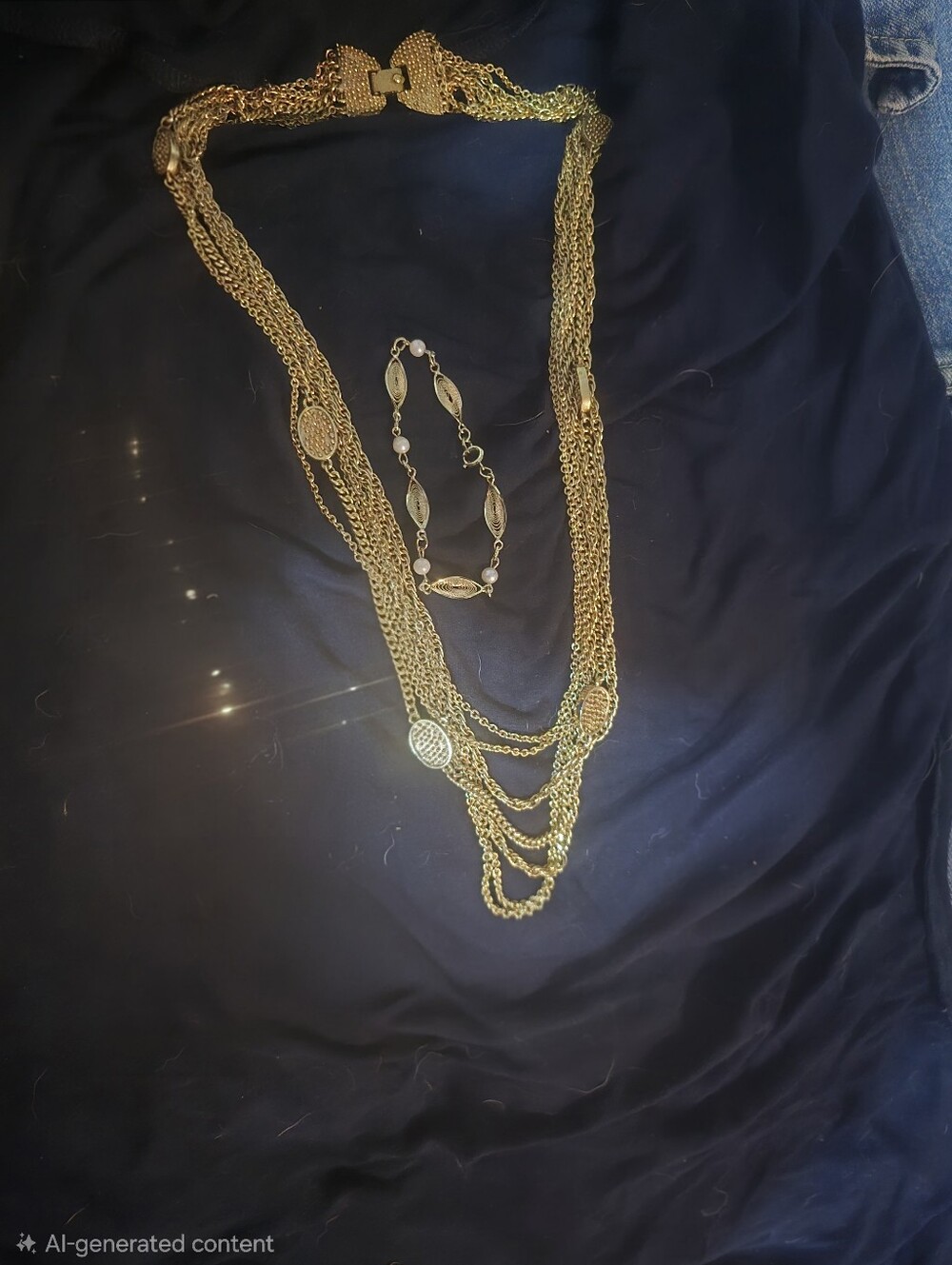 Monet Gold-Tone Layered Coin Necklace Set